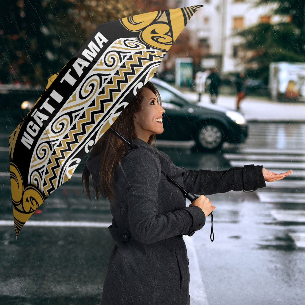 Aotearoa Iwi Ngāti Tama ki Te Waipounamu Trust Umbrella Maori Wharenui House Tribal Pattern LT9 - Polynesian Pride