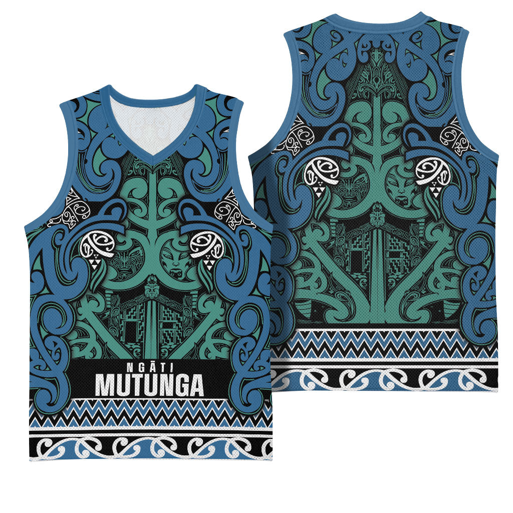 Aotearoa Iwi Ngati Mutunga Basketball Jersey Maori Wharenui House Tribal Pattern LT9 - Polynesian Pride