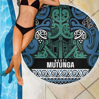 Aotearoa Iwi Ngati Mutunga Beach Blanket Maori Wharenui House Tribal Pattern LT9 - Polynesian Pride