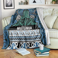 Aotearoa Iwi Ngati Mutunga Blanket Maori Wharenui House Tribal Pattern LT9 Ocean Blue - Polynesian Pride