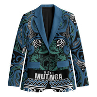 Aotearoa Iwi Ngati Mutunga Blazer Maori Wharenui House Tribal Pattern LT9 Unisex Ocean Blue - Polynesian Pride