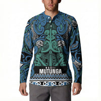 Aotearoa Iwi Ngati Mutunga Button Sweatshirt Maori Wharenui House Tribal Pattern LT9 - Polynesian Pride