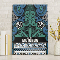 Aotearoa Iwi Ngati Mutunga Canvas Wall Art Maori Wharenui House Tribal Pattern LT9 Without Frame Ocean Blue - Polynesian Pride