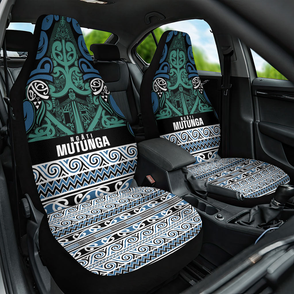 Aotearoa Iwi Ngati Mutunga Car Seat Cover Maori Wharenui House Tribal Pattern LT9 One Size Ocean Blue - Polynesian Pride