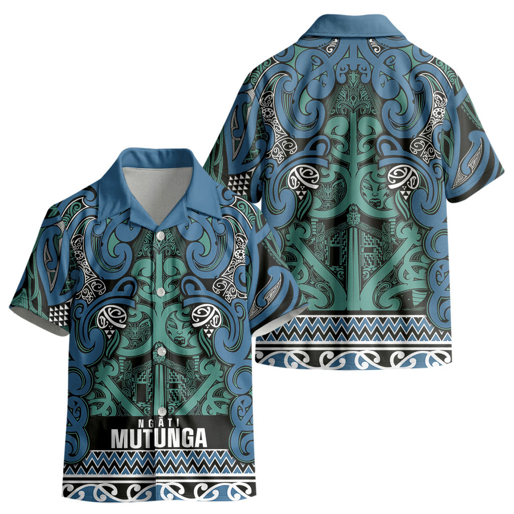 Aotearoa Iwi Ngati Mutunga Kid Hawaiian Shirt Maori Wharenui House Tribal Pattern LT9 - Polynesian Pride