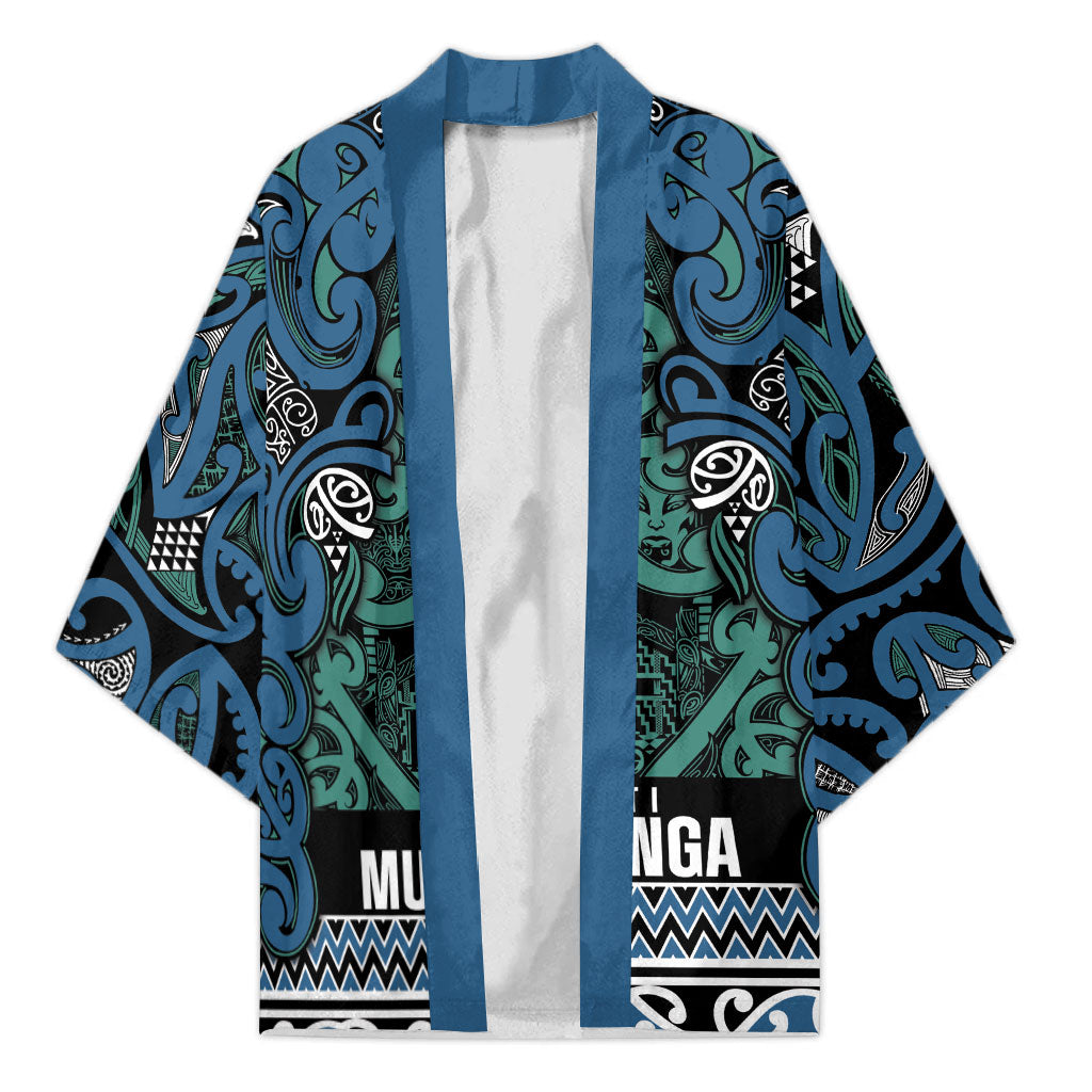 Aotearoa Iwi Ngati Mutunga Kimono Maori Wharenui House Tribal Pattern LT9 Unisex Ocean Blue - Polynesian Pride