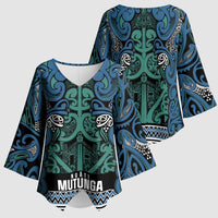Aotearoa Iwi Ngati Mutunga Kimono Sleeve Blouse Maori Wharenui House Tribal Pattern LT9 - Polynesian Pride