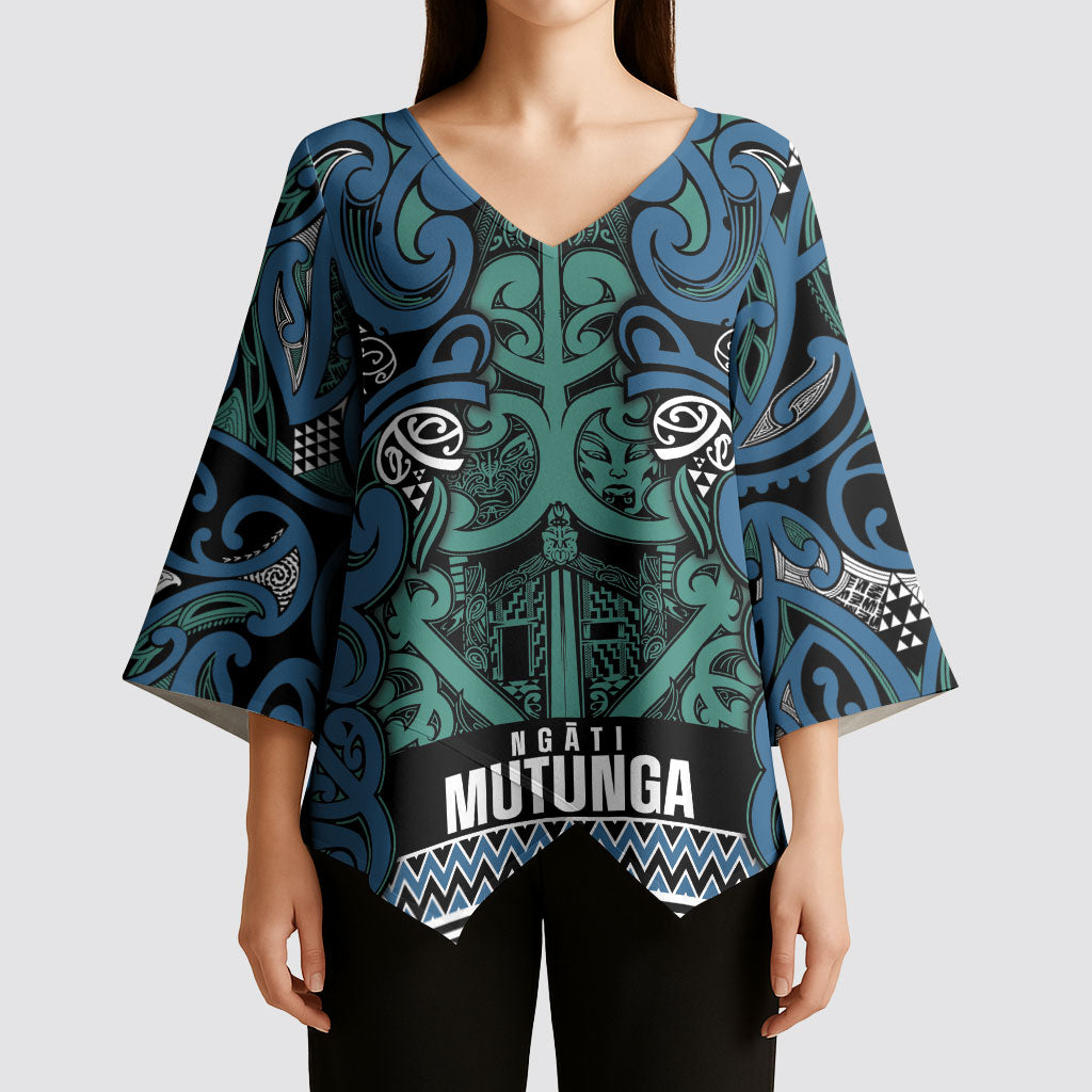 Aotearoa Iwi Ngati Mutunga Kimono Sleeve Blouse Maori Wharenui House Tribal Pattern LT9 - Polynesian Pride