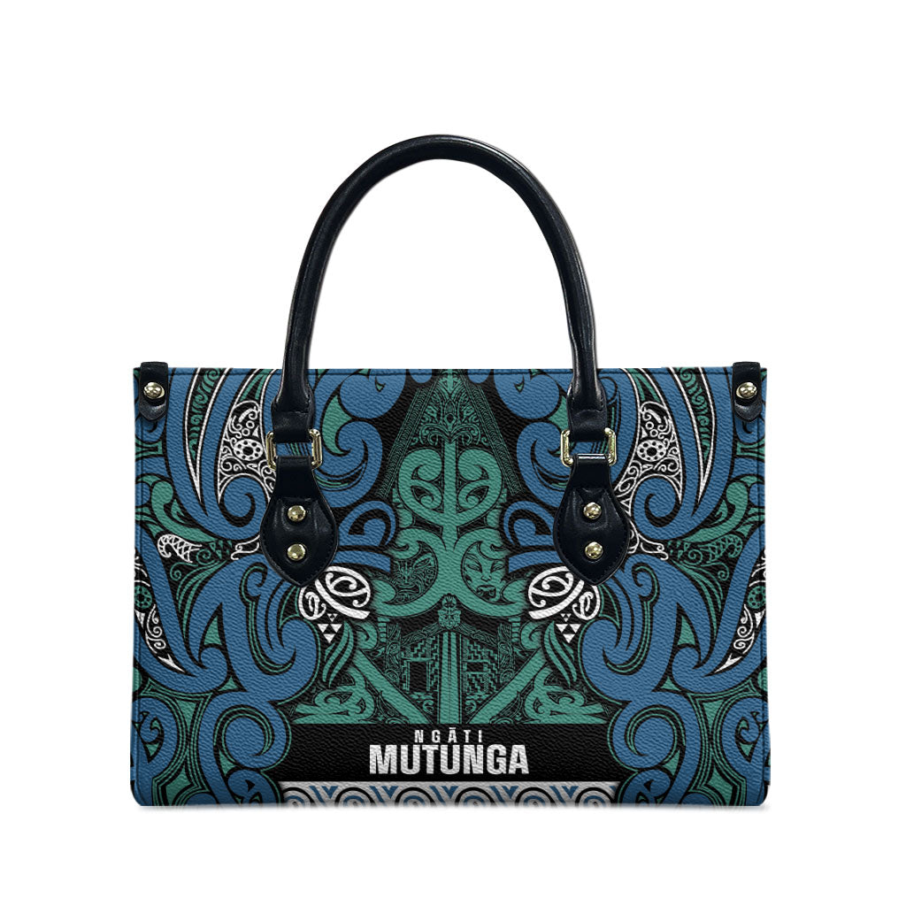 Aotearoa Iwi Ngati Mutunga Leather Bag Maori Wharenui House Tribal Pattern LT9 - Polynesian Pride