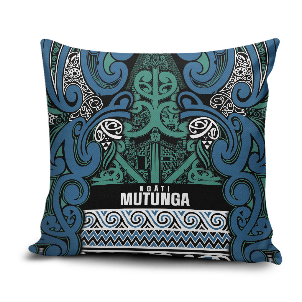 Aotearoa Iwi Ngati Mutunga Pillow Cover Maori Wharenui House Tribal Pattern LT9 Ocean Blue - Polynesian Pride