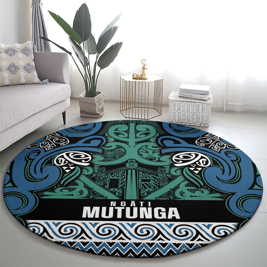 Aotearoa Iwi Ngati Mutunga Round Carpet Maori Wharenui House Tribal Pattern LT9 - Polynesian Pride