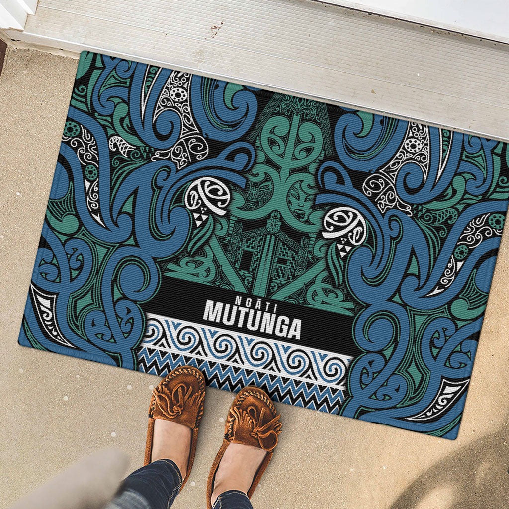 Aotearoa Iwi Ngati Mutunga Rubber Doormat Maori Wharenui House Tribal Pattern LT9 - Polynesian Pride
