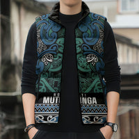 Aotearoa Iwi Ngati Mutunga Sleeveless Puffer Jacket Maori Wharenui House Tribal Pattern LT9 - Polynesian Pride