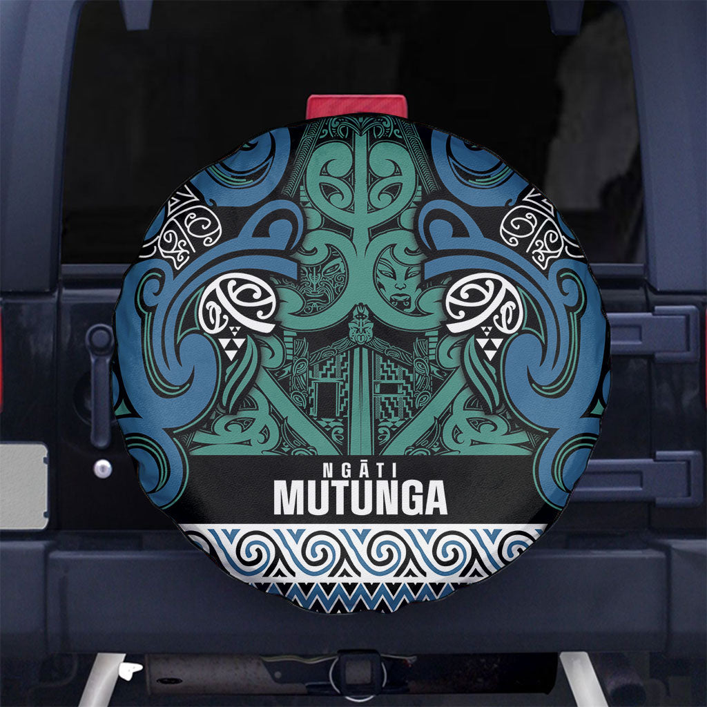Aotearoa Iwi Ngati Mutunga Spare Tire Cover Maori Wharenui House Tribal Pattern LT9 No hole Ocean Blue - Polynesian Pride