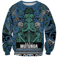 Aotearoa Iwi Ngati Mutunga Sweatshirt Maori Wharenui House Tribal Pattern LT9 Unisex Ocean Blue - Polynesian Pride