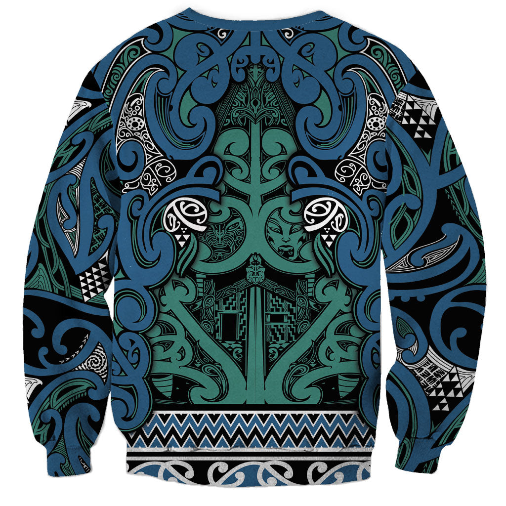 Aotearoa Iwi Ngati Mutunga Sweatshirt Maori Wharenui House Tribal Pattern LT9 - Polynesian Pride