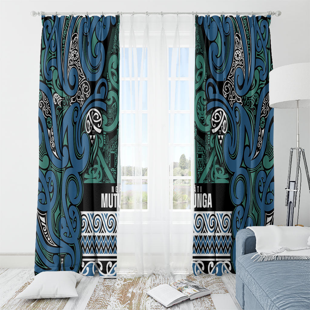 Aotearoa Iwi Ngati Mutunga Window Curtain Maori Wharenui House Tribal Pattern LT9 - Polynesian Pride