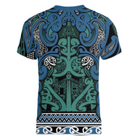 Aotearoa Iwi Ngati Mutunga Women V-Neck T-Shirt Maori Wharenui House Tribal Pattern LT9 - Polynesian Pride
