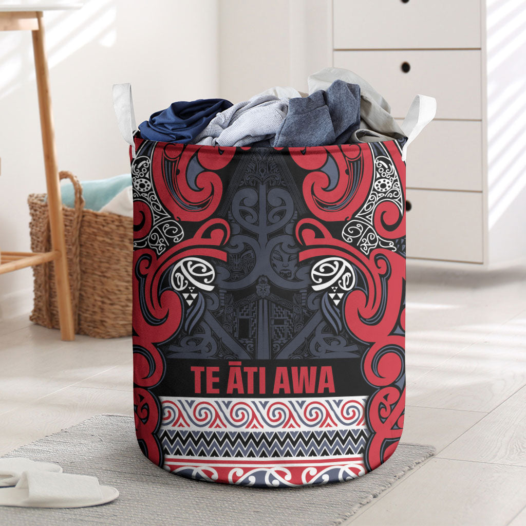 Aotearoa Iwi Te ati Awa Laundry Basket Maori Wharenui House Tribal Pattern LT9 Bright Red - Polynesian Pride