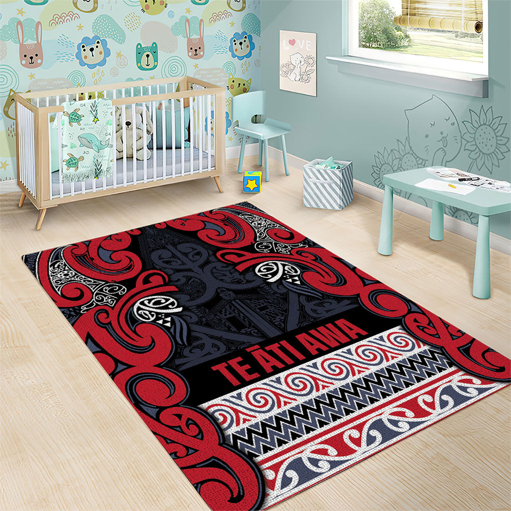 Aotearoa Iwi Te ati Awa Area Rug Maori Wharenui House Tribal Pattern LT9 - Polynesian Pride
