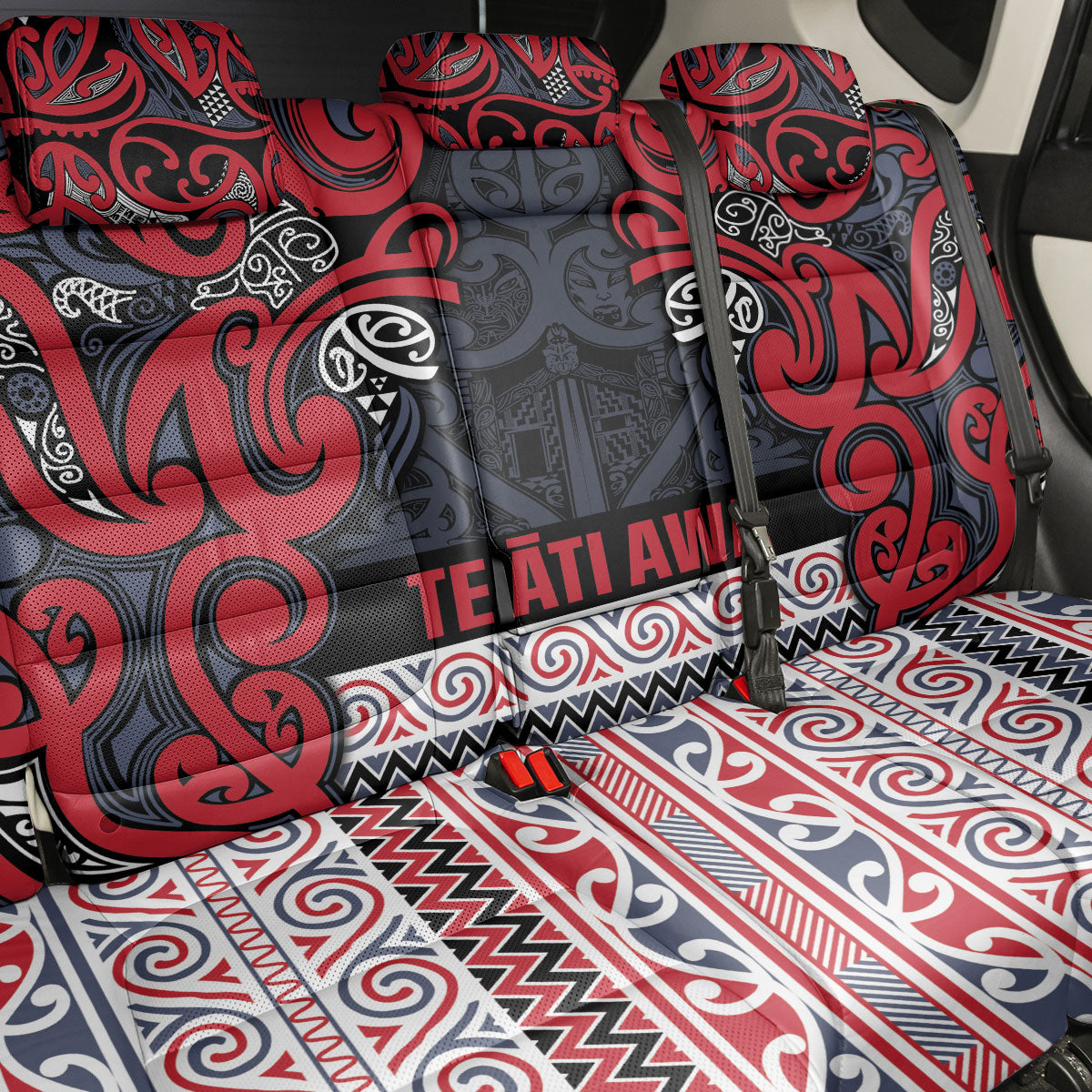 Aotearoa Iwi Te ati Awa Back Car Seat Cover Maori Wharenui House Tribal Pattern LT9 - Polynesian Pride