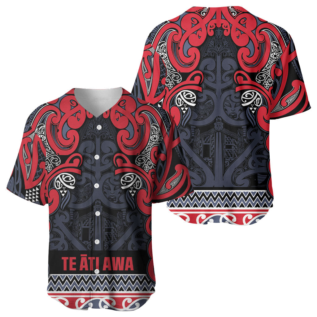 Aotearoa Iwi Te ati Awa Baseball Jersey Maori Wharenui House Tribal Pattern LT9 - Polynesian Pride
