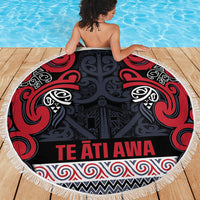 Aotearoa Iwi Te ati Awa Beach Blanket Maori Wharenui House Tribal Pattern LT9 - Polynesian Pride