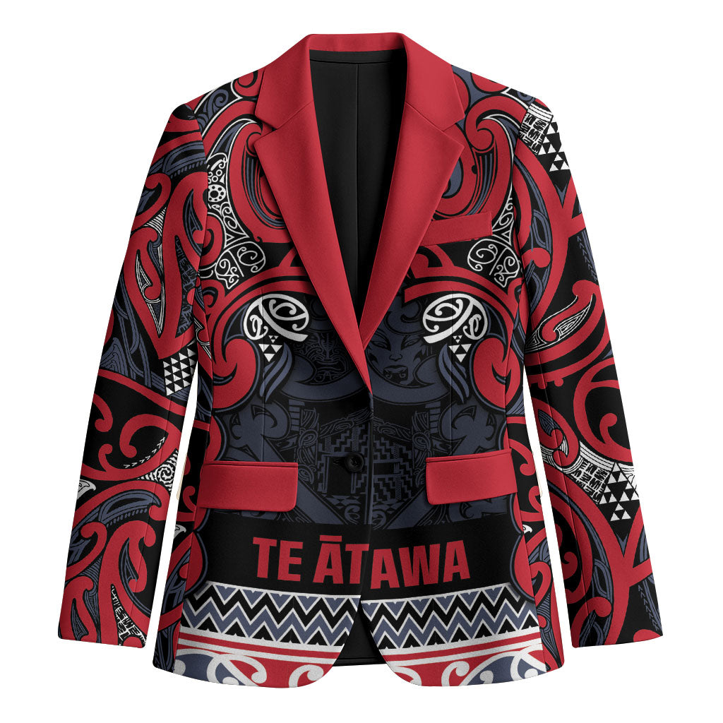 Aotearoa Iwi Te ati Awa Blazer Maori Wharenui House Tribal Pattern LT9 Unisex Bright Red - Polynesian Pride
