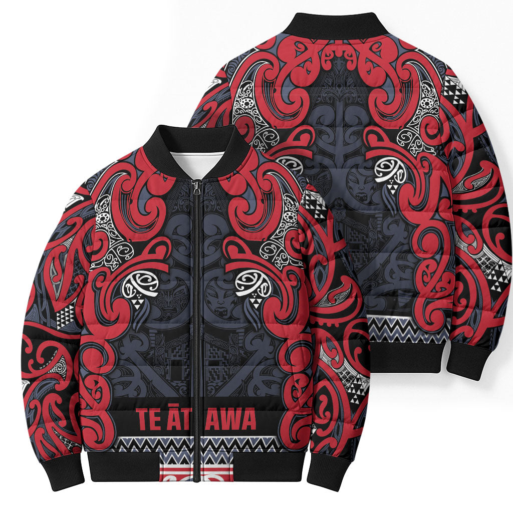 Aotearoa Iwi Te ati Awa Bomber Puffer Jacket Maori Wharenui House Tribal Pattern LT9 - Polynesian Pride