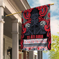 Aotearoa Iwi Te ati Awa Garden Flag Maori Wharenui House Tribal Pattern LT9 House Flag Bright Red - Polynesian Pride