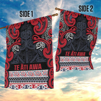 Aotearoa Iwi Te ati Awa Garden Flag Maori Wharenui House Tribal Pattern LT9 - Polynesian Pride
