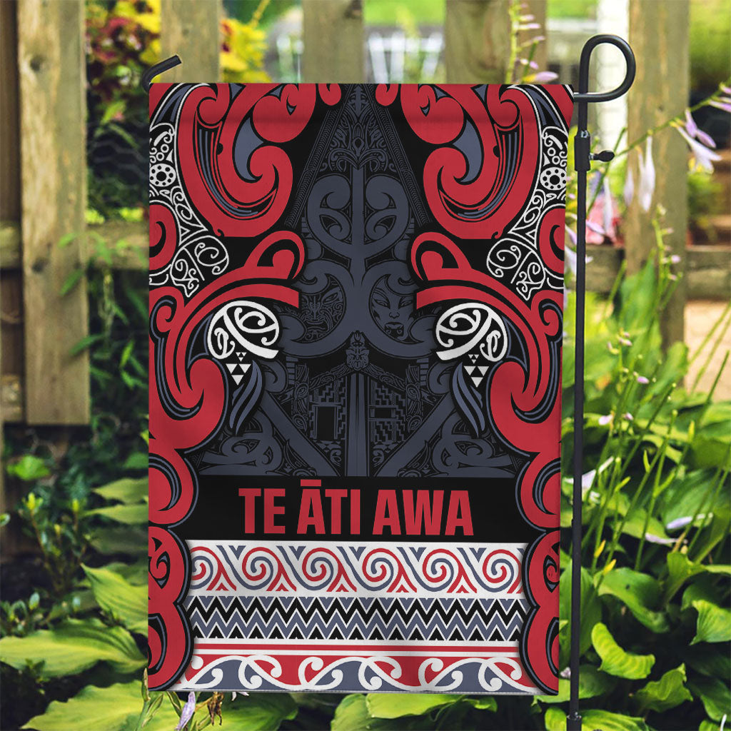 Aotearoa Iwi Te ati Awa Garden Flag Maori Wharenui House Tribal Pattern LT9 Garden Flag Bright Red - Polynesian Pride