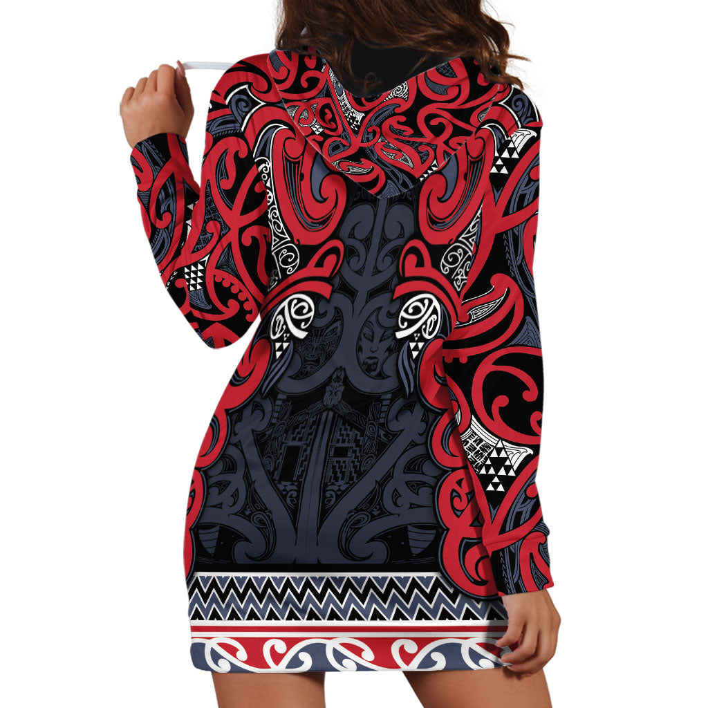 Aotearoa Iwi Te ati Awa Hoodie Dress Maori Wharenui House Tribal Pattern LT9 - Polynesian Pride