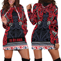 Aotearoa Iwi Te ati Awa Hoodie Dress Maori Wharenui House Tribal Pattern LT9 - Polynesian Pride