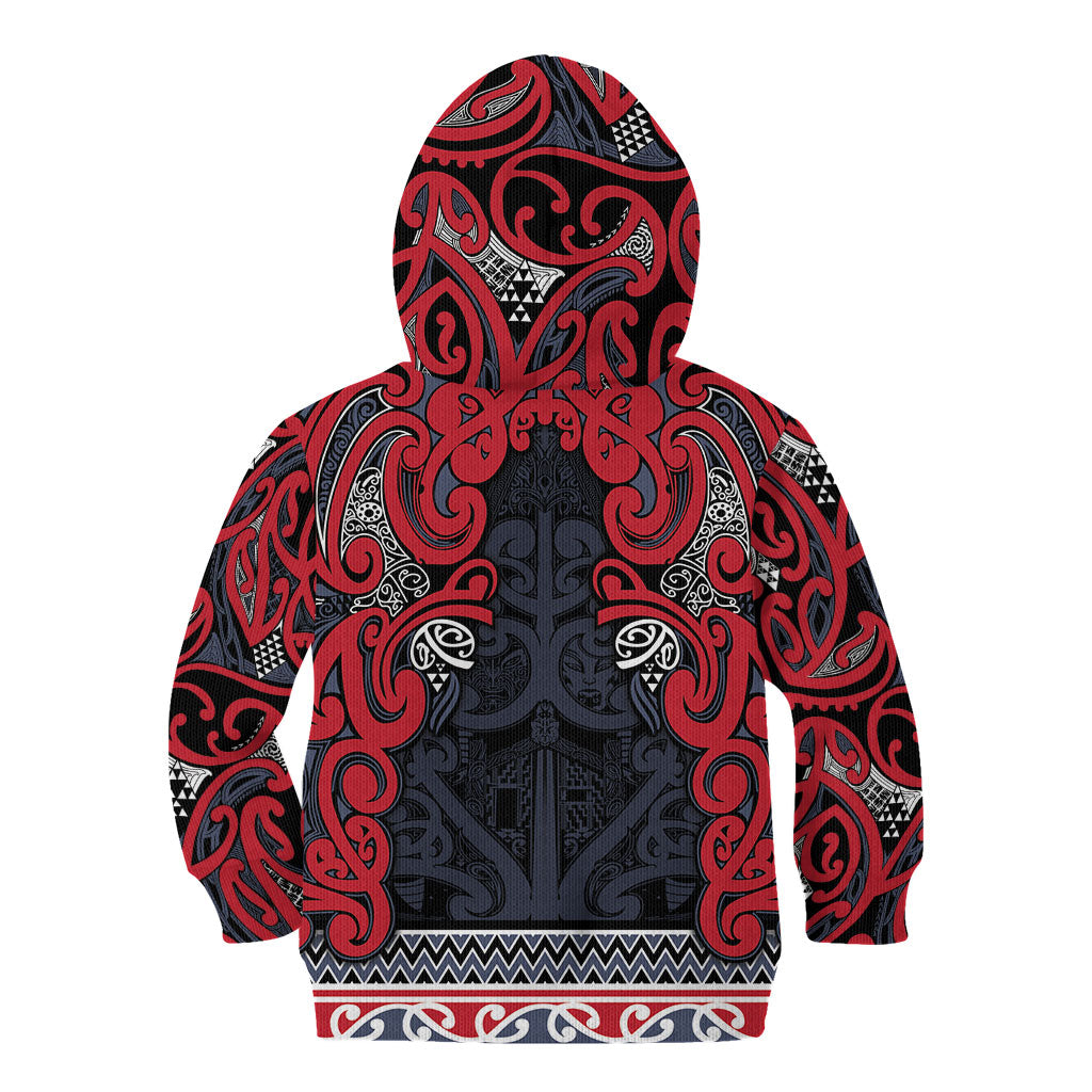 Aotearoa Iwi Te ati Awa Kid Hoodie Maori Wharenui House Tribal Pattern LT9 - Polynesian Pride