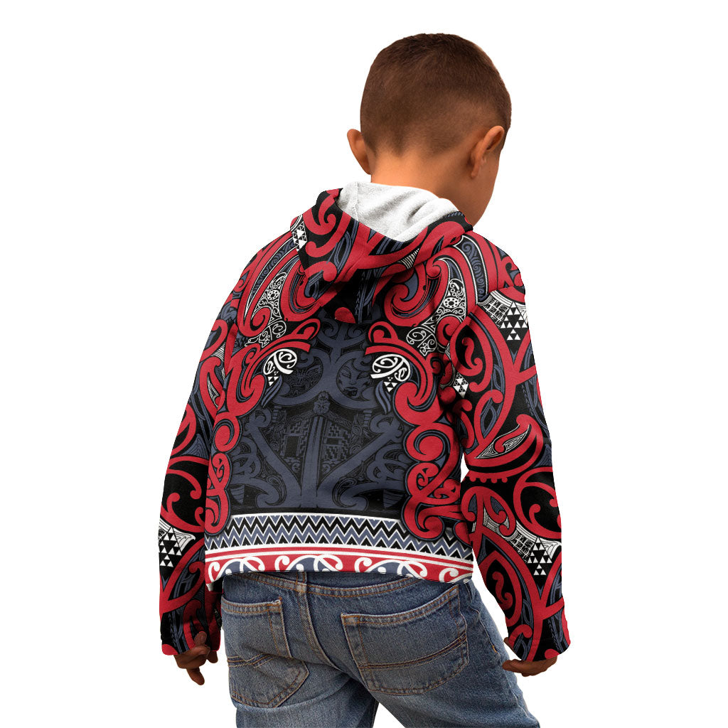 Aotearoa Iwi Te ati Awa Kid Hoodie Maori Wharenui House Tribal Pattern LT9 - Polynesian Pride