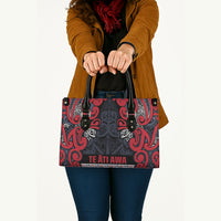 Aotearoa Iwi Te ati Awa Leather Bag Maori Wharenui House Tribal Pattern LT9 - Polynesian Pride