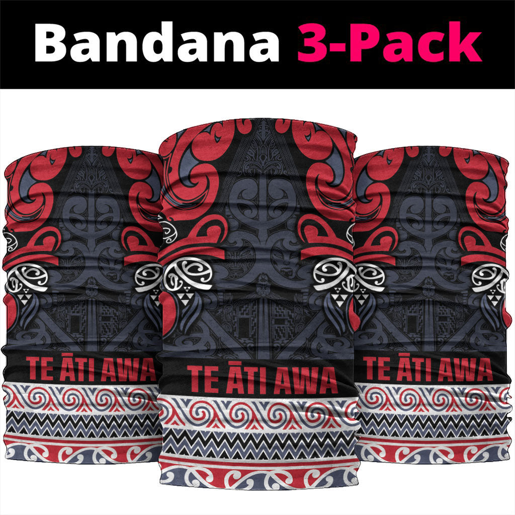 Aotearoa Iwi Te ati Awa Neck Gaiter Maori Wharenui House Tribal Pattern LT9 package One Size: 25*50cm Bright Red - Polynesian Pride