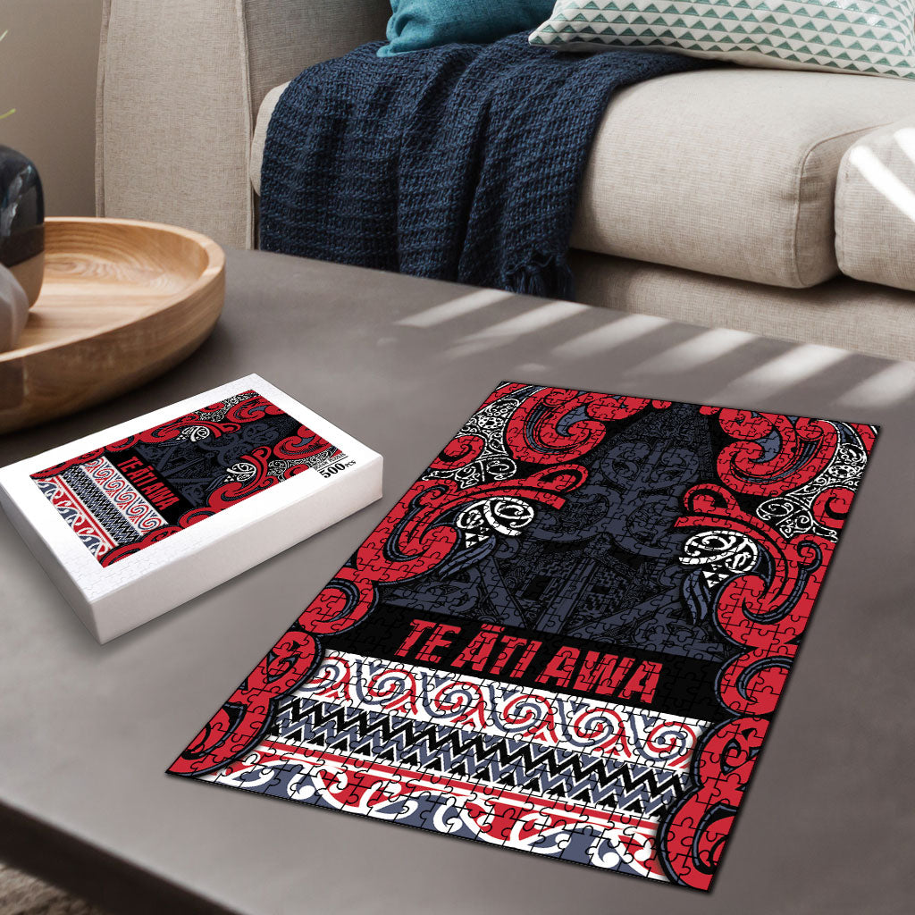 Aotearoa Iwi Te ati Awa Puzzle Maori Wharenui House Tribal Pattern LT9 - Polynesian Pride