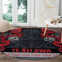 Aotearoa Iwi Te ati Awa Round Carpet Maori Wharenui House Tribal Pattern LT9 - Polynesian Pride