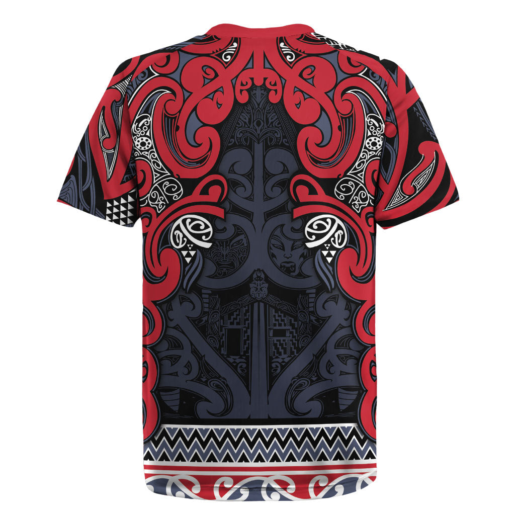 Aotearoa Iwi Te ati Awa Rugby Jersey Maori Wharenui House Tribal Pattern LT9 - Polynesian Pride
