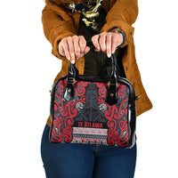 Aotearoa Iwi Te ati Awa Shoulder Handbag Maori Wharenui House Tribal Pattern LT9 One Size Bright Red - Polynesian Pride