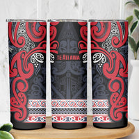 Aotearoa Iwi Te ati Awa Skinny Tumbler Maori Wharenui House Tribal Pattern LT9 - Polynesian Pride