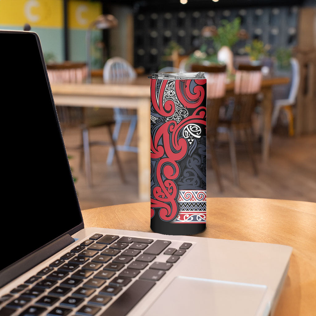 Aotearoa Iwi Te ati Awa Skinny Tumbler Maori Wharenui House Tribal Pattern LT9 - Polynesian Pride