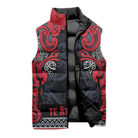 Aotearoa Iwi Te ati Awa Sleeveless Puffer Jacket Maori Wharenui House Tribal Pattern LT9 - Polynesian Pride