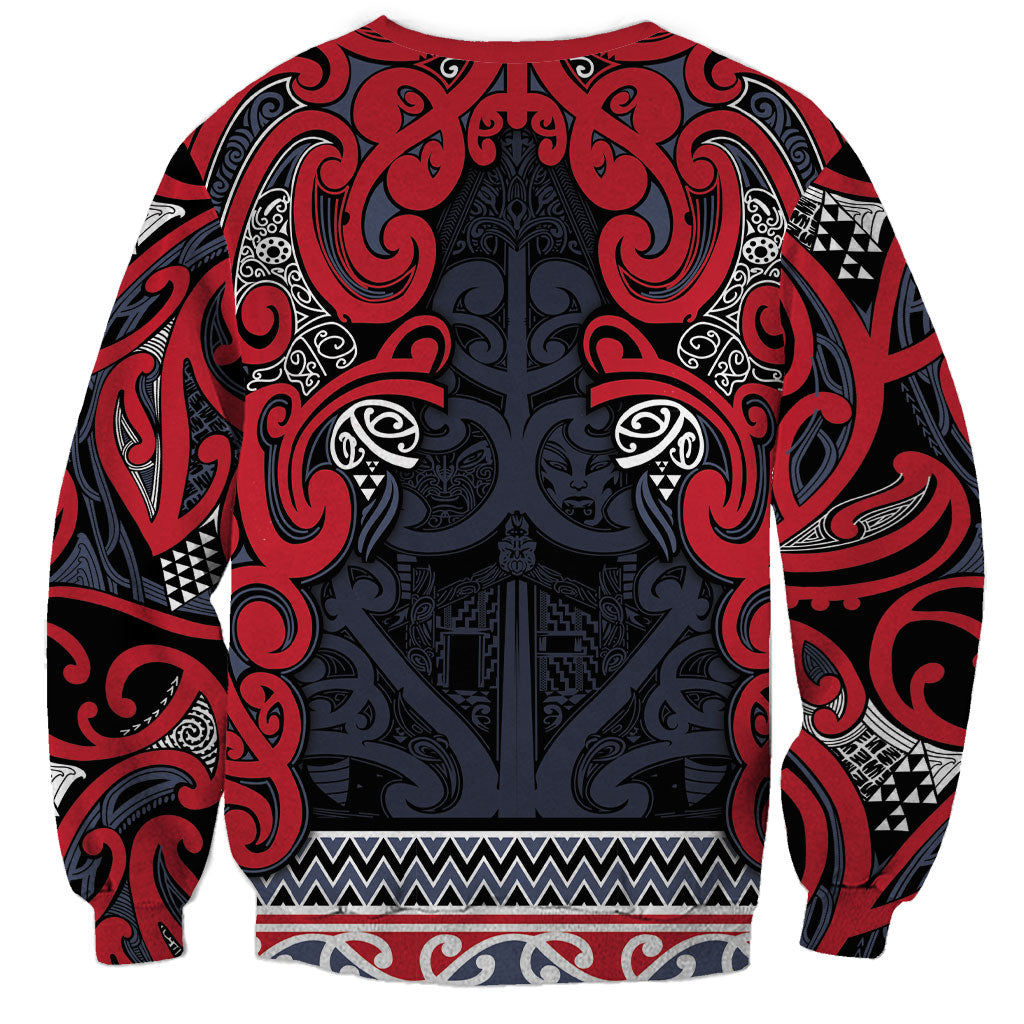 Aotearoa Iwi Te ati Awa Sweatshirt Maori Wharenui House Tribal Pattern LT9 - Polynesian Pride