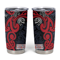 Aotearoa Iwi Te ati Awa Tumbler Cup Maori Wharenui House Tribal Pattern LT9 Bright Red - Polynesian Pride