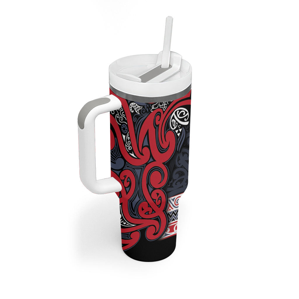 Aotearoa Iwi Te ati Awa Tumbler With Handle Maori Wharenui House Tribal Pattern LT9 - Polynesian Pride