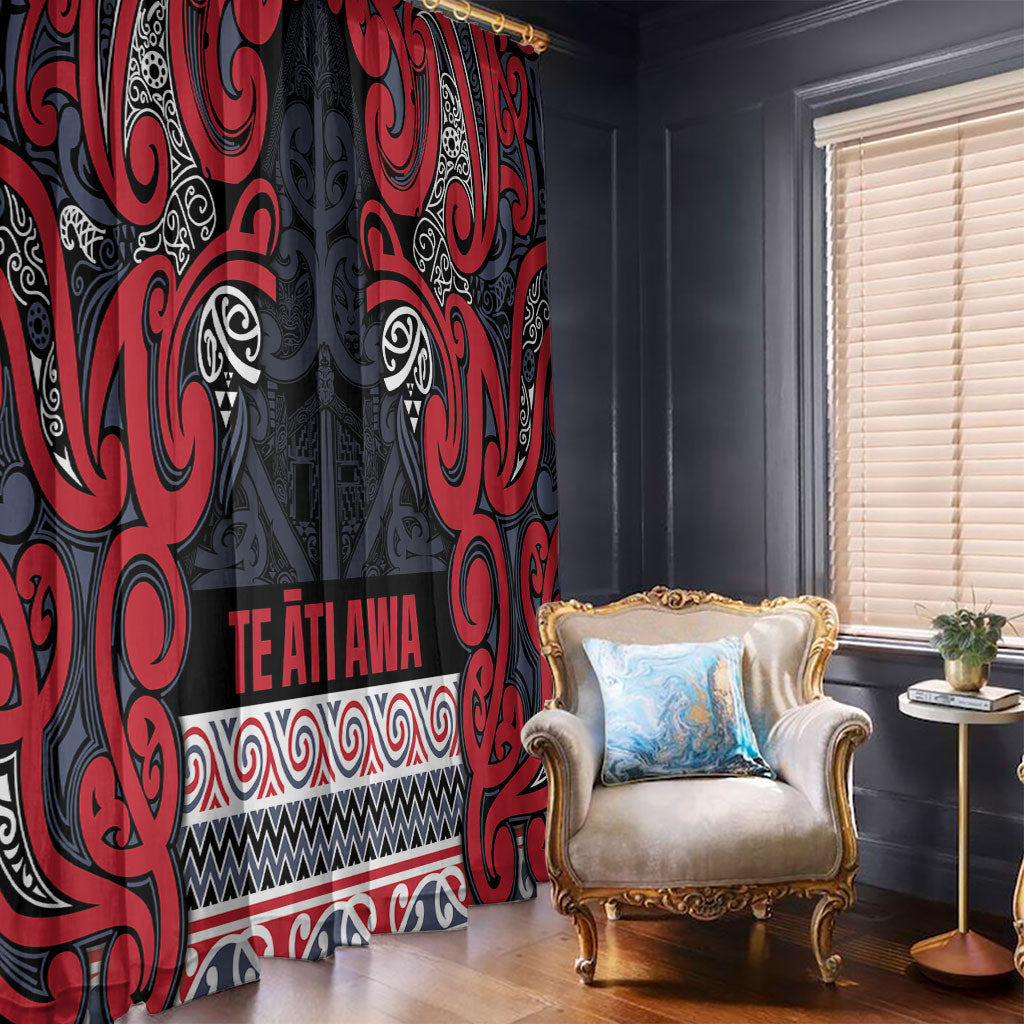 Aotearoa Iwi Te ati Awa Window Curtain Maori Wharenui House Tribal Pattern LT9 - Polynesian Pride