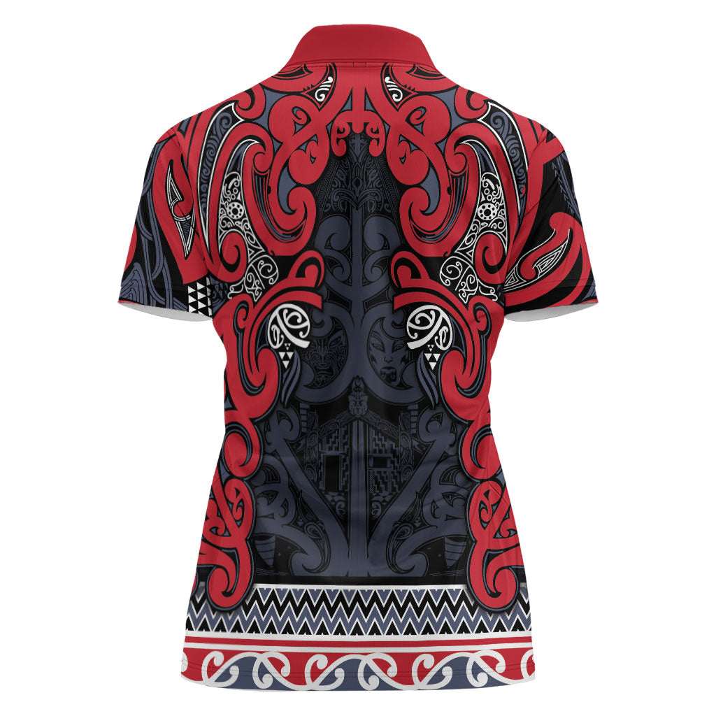 Aotearoa Iwi Te ati Awa Women Polo Shirt Maori Wharenui House Tribal Pattern LT9 - Polynesian Pride